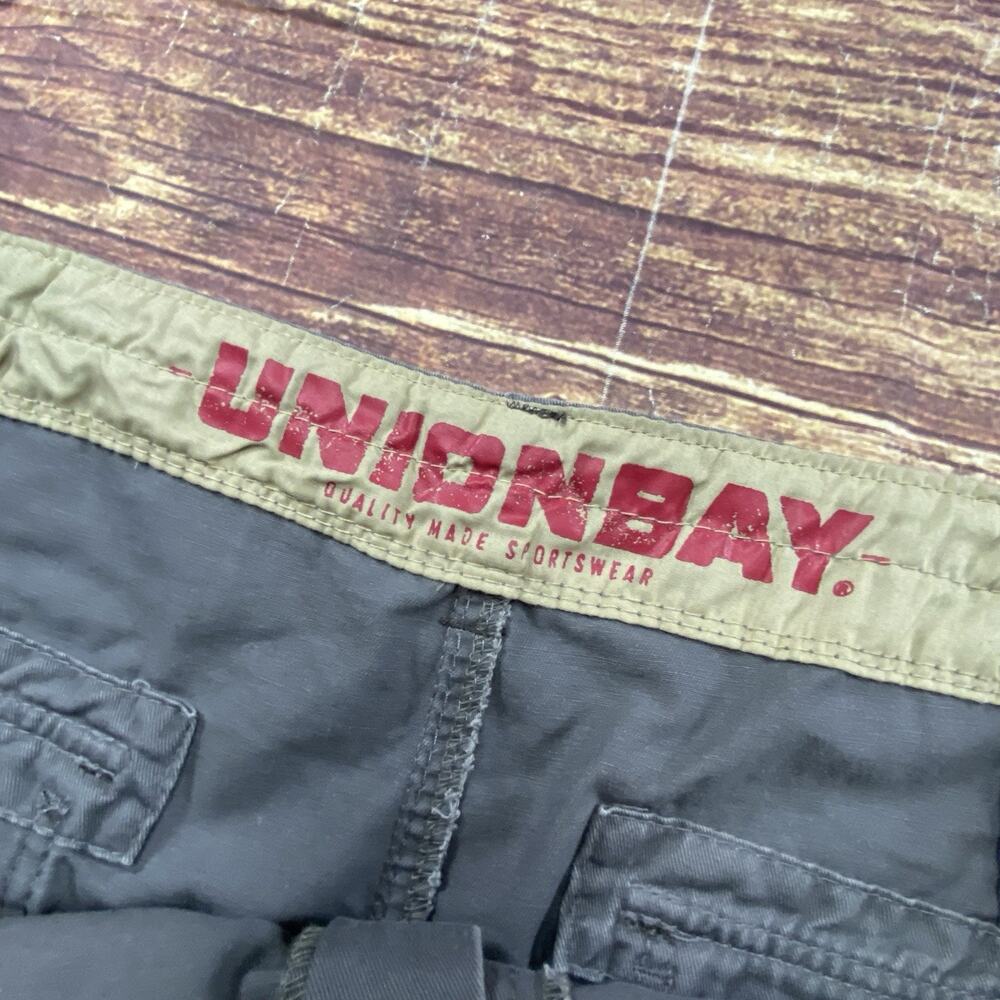 Y2K Unionbay Men's Cargo Shorts Size 46 Gray Stretch Cotton Hiking Casual Skate - Picture 5 of 10